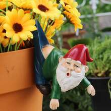 1 peça Engraçado Gancho para Vaso de Plantas, Estátua de Anão Pendurada para Jardim Externo, Decoração para Varanda, Gramado e Pátio, Decoração para Casa, Escritório e Jardim, Acessório para Jardim de Fadas, Ornamento para Pendurar na Borda do Vaso, Decoração de Páscoa e Dia dos Namorados - Pingente de Calça Anão - Ver 13