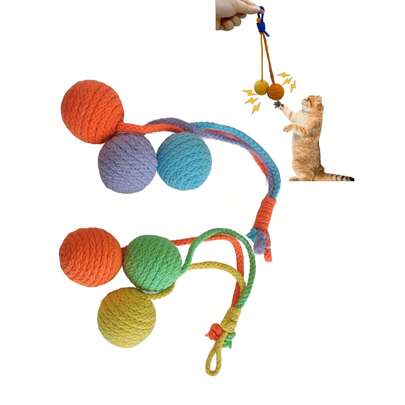 Đồ chơi treo bằng dây thừng sisal cho mèo, đồ chơi tương tác dành cho mèo con và mèo trưởng thành trong nhà, giúp giảm bớt sự nhàm chán và thói quen gặm nhấm.