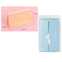 Soporte de tarjeta de visita de escritorio estilo Ins; Soporte de tarjeta de visita de plástico minimalista de una sola capa - Tarjetero de un solo asiento - Ver 10