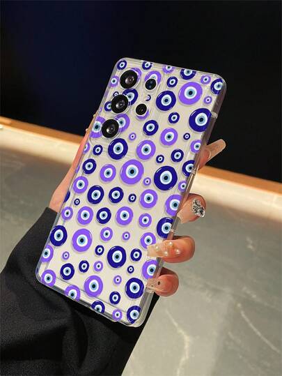 Evil Eye 1pc Eye Design, Airbag Transparent Anti-Drop Phone Protective Case, TPU Material Can Be Given As Holiday Gift, Suitable For Both Men And Women, Fits Galaxy S25/S25 Plus/S25 Ultra/S24 Ultra/S24/S23 Ultra/S23/S22 Ultra/S22/A73 5G