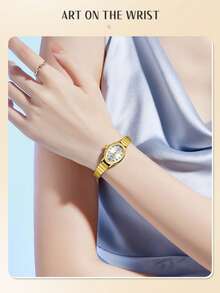 LIGE Fashion Ladies Casual Watch Waterproof Pointer Quartz Watch Elegant Business Watch - Gold - View 10