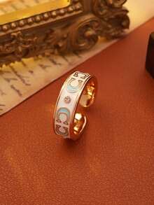 1 chiếc nhẫn thép không gỉ có chứng nhận xuất xứ (COA), kiểu dáng thời trang, khắc tên cá nhân, món quà thiết yếu hàng ngày kiểu Trung Đông. - Nhẫn CC - Xem 5