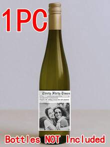 1/3/5张个性化报纸瓶贴礼品，适用于葡萄酒、香槟、迷你烈酒，适合生日、毕业、单身派对、拍照、30岁、21岁、退休等场合。个性化葡萄酒瓶贴，可定制文字和照片，优雅的黑白设计，独特的婚礼和伴娘邀请葡萄酒标签，订婚和周年纪念礼物，生日派对和节日庆典酒瓶装饰。 - 彩色 - 查看 23
