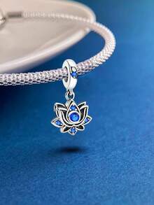 1pc Fashionable Rhinestone Lotus Flower Pendant Bead, Suitable For Women Bracelet, Bangle DIY Jewelry Making And Daily Accessories, Suitable For Girls Wear - Beaded Collection 1 - View 8