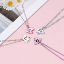 4件套彩色拼接星星月亮太阳云朵闺蜜项链 BFF友谊首饰 女士礼物 - 星星月亮太陽雲朵項鍊 - 查看 6