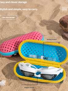 硅胶泳镜套，轻便易携，耐磨泳镜保护套，透气防震游泳训练装备 - 彩色 - 查看 1