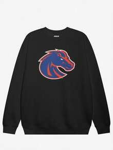 Boise State Broncos Primary Logo Crew Neck Sweatshirt -1 (2) - Black - View 2