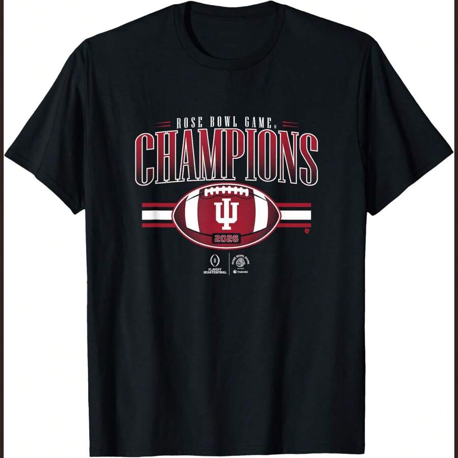 Indiana21 Hoosiers 2025-26 College Football Playoff Rose Bowl T-Shirt - màu đen - Xem 1
