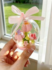 Decoração Doméstica DIY com Flores Preservadas, Acompanha Fitas, 2 Opções de Exibição - Sobre a Mesa ou Pendurado, Ideia de Presente Multifuncional e Original, Arranjo Floral Artificial em Vaso, Adequado para Feriados, Dia dos Namorados, Dia das Mães, Natal, Dia dos Pais, Decoração de Mesa, Ano Novo - Multicolorido - Visão 5