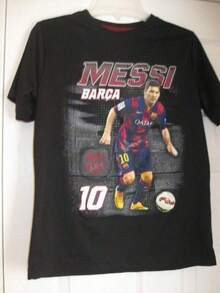 Barcelona Lionels Messis Youth XL Black Soccer FCB # 10 Tee Shirt. - màu đen - Xem 1