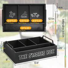 S'Mores Station With Handles, Wooden S'Mores Caddy Bar Holder With 4 Roasting Sticks, Farmhouse Smores Tray For Smores Kit For Fire Pit, Smores Maker Tabletop Indoor Kit For S'Mores Kit - B - View 5
