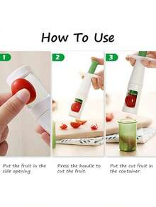 1pc Creative Grape Slicer, 1pc Manual Grape Slicer - Creative Kitchen Fruit Cutting Tool, Plastic Handheld Fruit Cutter Without Electricity - Multicolor - View 5