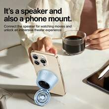 REMAX RB-MB02 Bluetooth Mini Speaker: Magnetic Design For Flexible Placement; Clear Sound Quality With Full Bass; Freely Switch Between Single And Dual-Device Modes; Suitable For Kitchen Cooking, Bathroom Relaxation, And Bedroom Leisure. - Multicolor - View 5