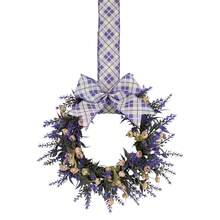 Spring Lavender Wreath For Cabinets Colorful Flower Bow Hanging Garland For Farmhouse Front Door - Multicolor - View 6