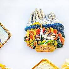 1pc Colorful Resin Fridge Magnet, Italy Travel Souvenir Florence, Milan, Venice, Dolomites, Sicily, Amalfi Lemon, Alberobello Art Decor For Refrigerator, Whiteboard, Cabinet, Dishwasher, Kitchen, Home, Valentine's Day Gift, Friends & Family, Historical Culture, Personalized Creative Cartoon Stationery Decoration, Shop Display - Multicolor - View 9
