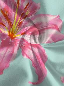 女士系带吊带背心，花卉印花百合结露背荷叶边沙滩度假休闲款 - 薄荷綠 - 查看 5