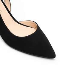 Women's Kitten Heels Slingback Pumps Closed Pointed Toe Low  Stiletto Heels Party Wedding Sexy Casual Dress Shoes - 黑色 - 查看 9