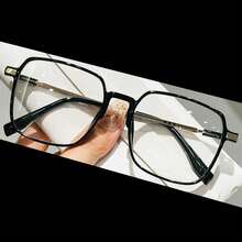 1pc [8 Colors Available] Unisex Oversized Optical Glasses, Super Lightweight Protective Eyeglasses, Computer Office Safety Glasses With Clear Lenses, Daily Wear Accessory - Rust Brown - View 7