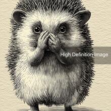 1幅带框/不带框复古刺猬遮住鼻子趣味动物帆布海报，乡村风格浴室墙面艺术印刷品，简约田园风厕所装饰，可爱复古画作，适用于卫生间、卧室、现代家居装饰 - A - 查看 6