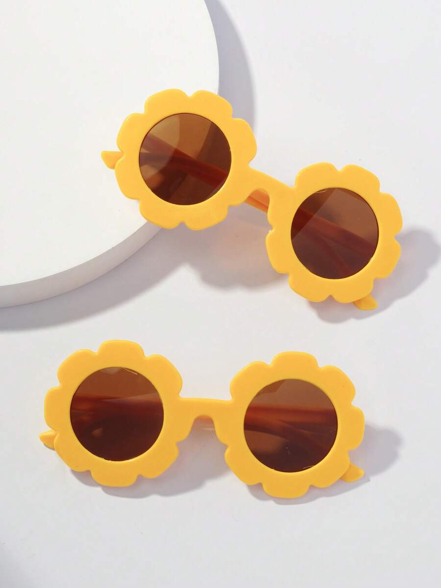 2副儿童可爱花卉时尚眼镜，沙滩派对及日常装饰眼镜 - 彩色 - 查看 1
