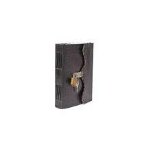 Leather Diary Journal With Lock Notepad Writing Book With Lock & Key Handmade Papers Designed For Home & Office, Vintage Antique Style Organizer Blank Notebook (Black) - Black - View 3
