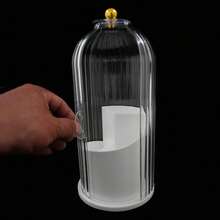 SanBouSi Rotation Makeup Brush Container Makeup Brush Holder Clear Lid Makeup Brush Organizer - Blanco y transparente - Ver 6