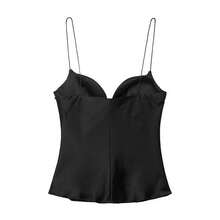 DEEKA Women's Satin Camisole Top, Sexy And Fashionable, Black, Spring/Summer - Black 1 - View 2