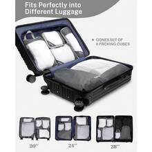 Compact Travel Organizer Set: 6-Piece Mesh Packing Cubes For Efficient Luggage Storage And Accessory Organization - Multicolor - View 2