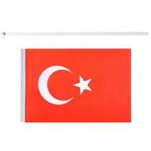 Mini Banderas Turquía, MXTDA-000, 1Pza, Turquía, 14x21cm, Tela Poliéster, Asta Plástico. - Multicolor - Ver 2