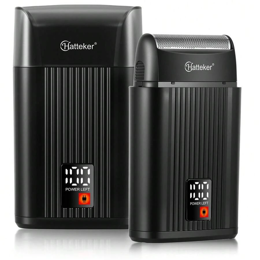 1件 Hatteker 男士电动剃须刀，往复式展示剃须刀 - 黑色 - 查看 1