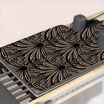 1pc 39*22inch Yoga Mat, Black & Gold Radiant Pattern, Non-Slip , Extra Wide & Thick Fitness Mat, Home & Professional Use For Beginner Yoga/Pilates, Multiple Styles Available