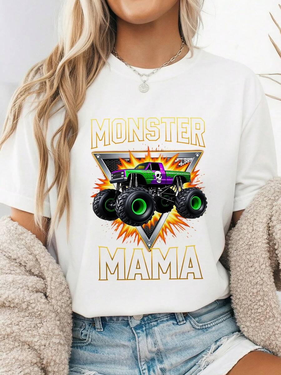 Monster Truck Mama Monster Truck Are My Jam Truck Lovers Women Sweatshirt-4 - Black 1 - View 1