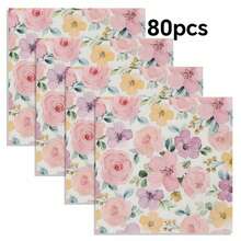 20pcs/40pcs/60pcs/80pcs/100pcs/200pcs/組 餐巾紙，2層柔軟正方形花卉圖案餐巾紙，未摺疊 33cm*33cm，適用於：婚禮、茶會、生日派對裝飾餐巾紙、派對裝飾、派對用品、節日裝飾、節日用品 - 彩色 - 查看 13