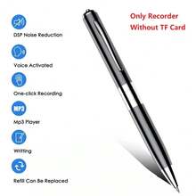 数字录音笔，一键录音U盘驱动，音频录制MP3播放器，192KBPS，180mAh，不含TF卡 - 無 - 查看 1