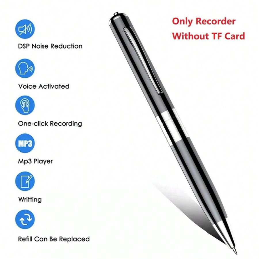数字录音笔,一键录音U盘驱动,音频录制MP3播放器,192KBPS,180mAh,不含TF卡 - 無 - 查看 1