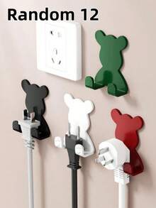 4pcs Happy Bear Plastic Wall Hooks, Cute Design With Practical Storage Function, Strong Load-Bearing And Stable, Easy To Hang Razors, Towels, Toothbrush Cups And Other Small Items. Simple Installation Without Damaging Walls, Suitable For Bathroom, Kitchen, Bedroom And Other Scenarios, Multiple Sizes Available For A Tidy And Adorable Life! - Multicolor - View 55