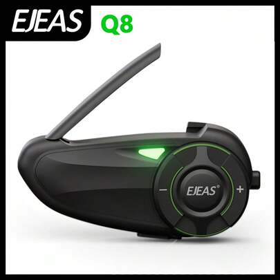  EJEAS Q8 Motorcycle Bluetooth Headset, Upgraded Mesh 3.0 Intercom System, Supports Music Sharing And IP67 Waterproof, Suitable For 6-Way Group Chat