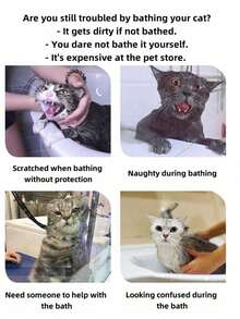 1 Upgraded Cat Bathing Bag, Cat Bathing Tool, Pet Restraint Bag, Bathing Bag, Nail Trimming, Grooming And Medication, Cat Bathing And Cleaning Supplies - Multicolor - View 2