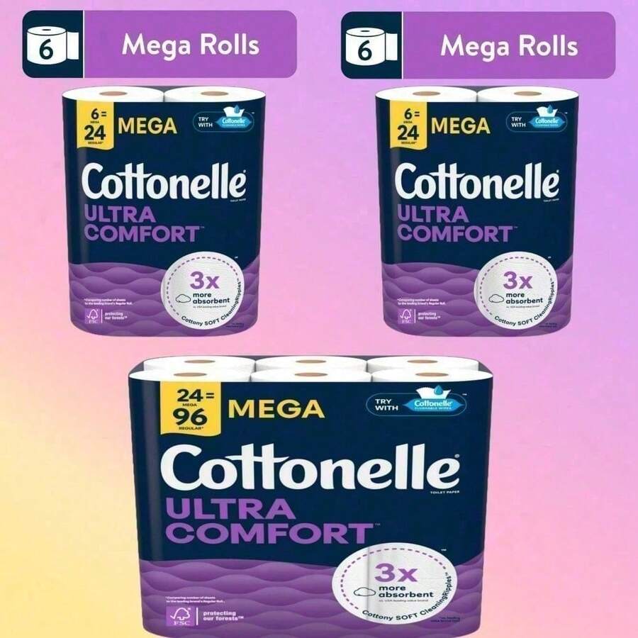 Cottonelle Ultra Comfort Toilet Paper | 6 Mega Rolls, 2-Ply, Plush & Highly Absorbent - 1 - 查看 1