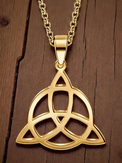 Collar con colgante de nudo celta trinitario versátil y de moda