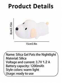 LED趣味傻狗拍手灯，创意新奇硅胶拍手小夜灯，适用于房间、客厅、书房、床头、日常照明、生日礼物，柔和持久暖光小夜灯 - 呆呆汪 - 查看 9