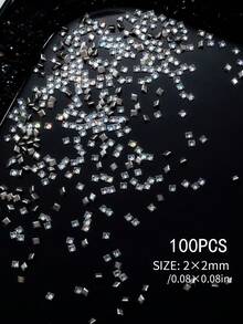 100颗5A级平底立方氧化锆水钻，形状包括长方形、正方形、椭圆形、三角形、圆形和水滴形，适用于美甲、美甲饰品、美甲宝石、DIY美甲装饰，日式奢华闪亮美甲钻石配件，女士美甲装饰组件 - 彩色 - 查看 20