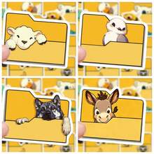 50张可爱卡通动物系列贴纸，适用于剪贴簿、日记本、笔记本电脑、水瓶、汽车等。寓意美好的设计，传递积极向上的信息，是馈赠佳品。 - 50pcs/包 - 查看 1