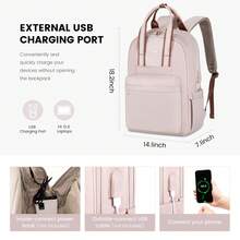 LOVEVOOK Laptop Backpack For Women, 17 Inch Travel Laptop Bag, Waterproof Computer Backpack Purse For Work Teacher Nurse, Durable Casual Daypack - Bột củ sen - Xem 5