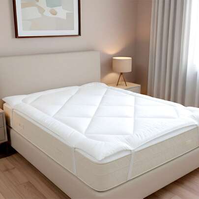 Pillow Top Protetor De Colchão Percal 300 Fios Antialérgico Extra Macio Conforto