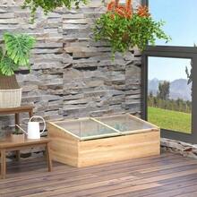 Cold Frame Made Of Wood For Greenhouse And Planter, 100 X 50 X 35 Cm, Natural Fir, Particle Board. - A - View 2