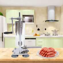 3L Commercial Sausage Stuffer Meat Filler Machine Stainless Steel+ Filling Tubes - Silver - View 5