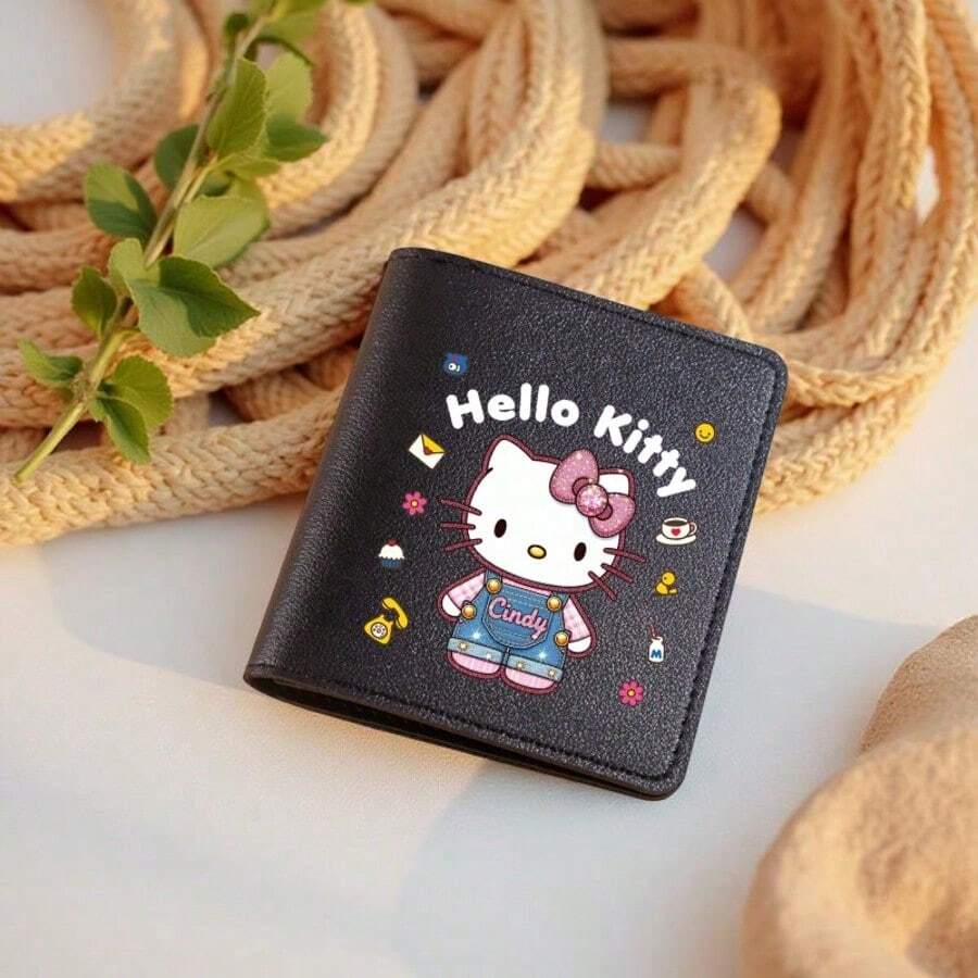 1Pc Hello Kitty Mini Card Holder For Women, Wallet, ID Card Organizer, And Driver's License Case - Multicolor - View 1