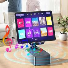 Cell Phone Stand With Wireless Bluetooth Speaker, LED, Non-Slip Base With HD Surround Sound, Perfect For Home/Outdoor Use With Compatible Desktop Bluetooth Speaker - Black - View 6