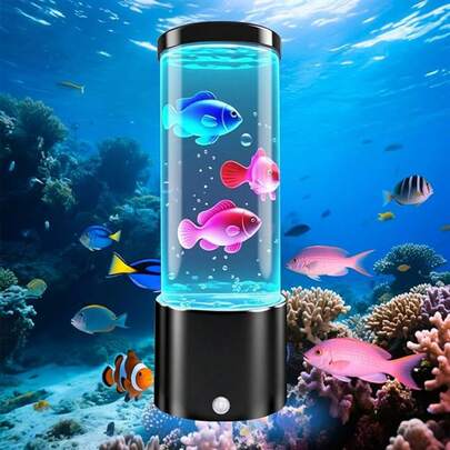1pc Dreamy Jellyfish Lamp, LED Ocean Theme Desk Lamp, USB Powered With Remote Control, Atmosphere Light, 17 Color Adjustable, Aquarium Night Light, Suitable For Home Decor, Holiday/Birthday Gift, Bedroom, Living Room, Party Decoration